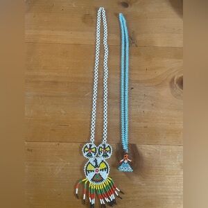 Set of two beaded Native American necklaces